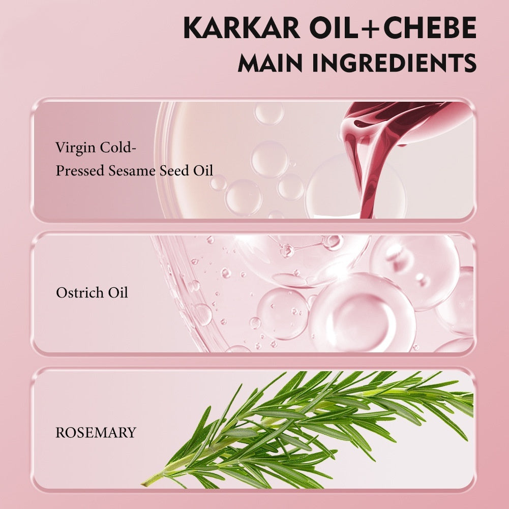 Huile essentielle de soin capillaire Sevich Karkar & Chebe + extrait de plante Romarin Crème coiffante forte pour cheveux denses