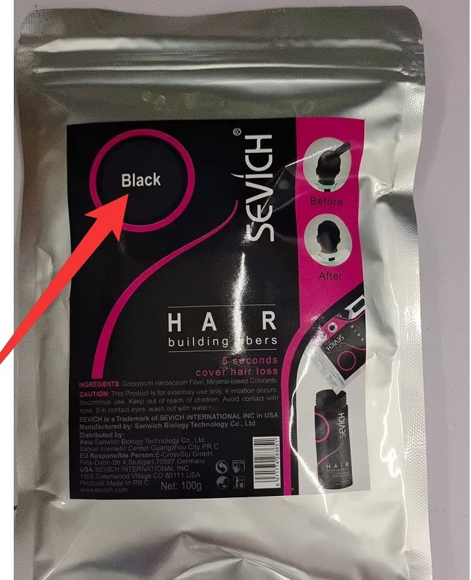 SEVICH Replenishing Fiber Powder Quickly Thickens Hair 50g Black