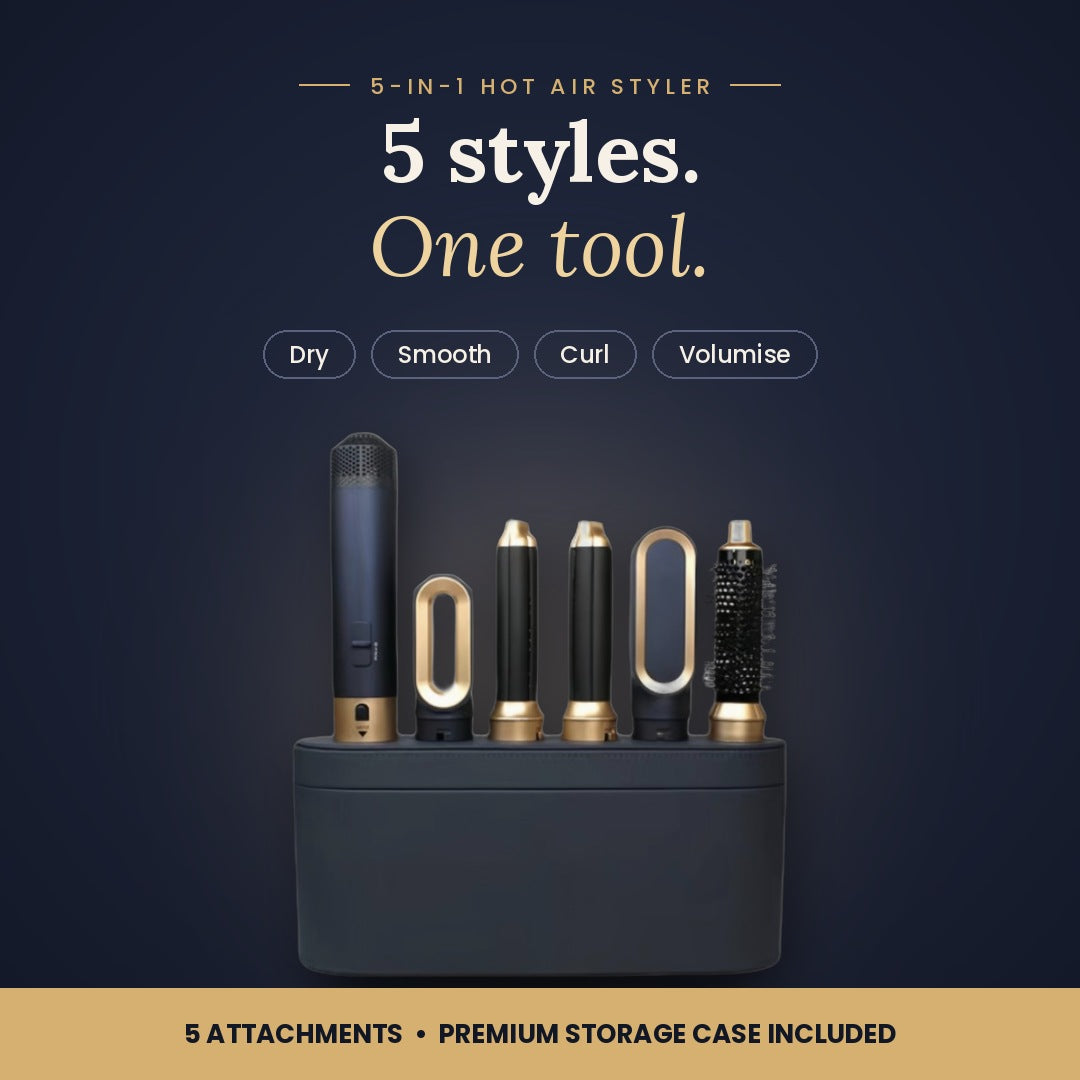 Sevichcollections – 2-in-1 Electric Hair Curler & Straightener Set | 5 Interchangeable Heads